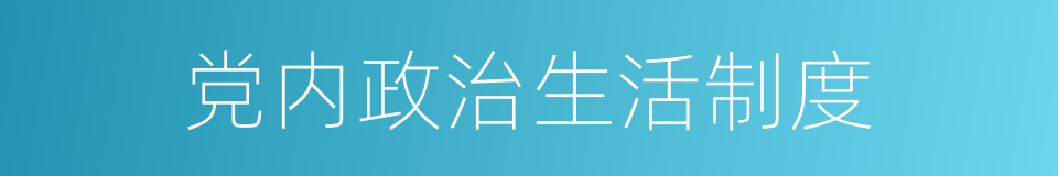 党内政治生活制度的同义词