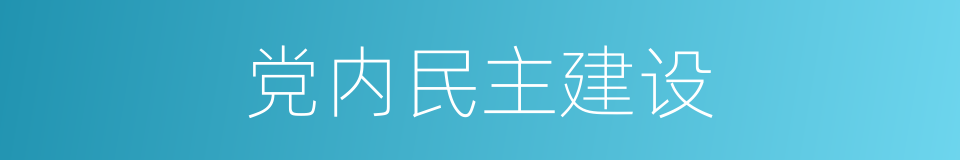 党内民主建设的同义词