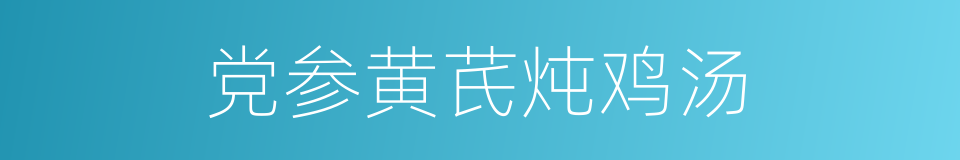 党参黄芪炖鸡汤的同义词