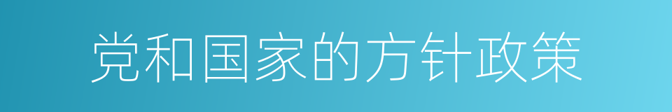 党和国家的方针政策的同义词