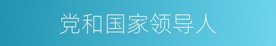 党和国家领导人的同义词