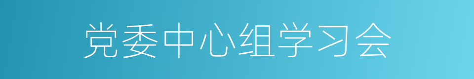 党委中心组学习会的同义词