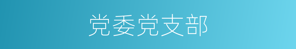 党委党支部的同义词