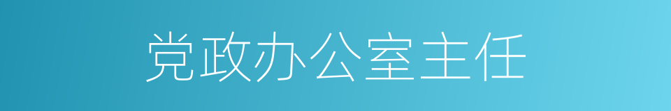 党政办公室主任的同义词