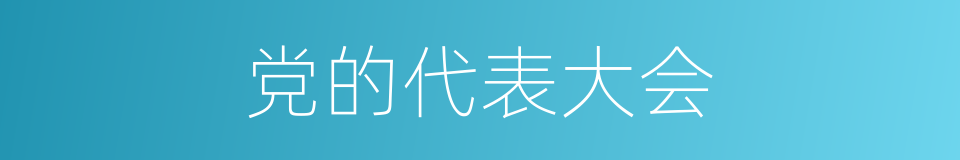 党的代表大会的意思