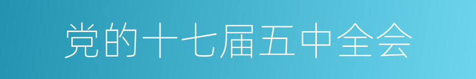 党的十七届五中全会的同义词