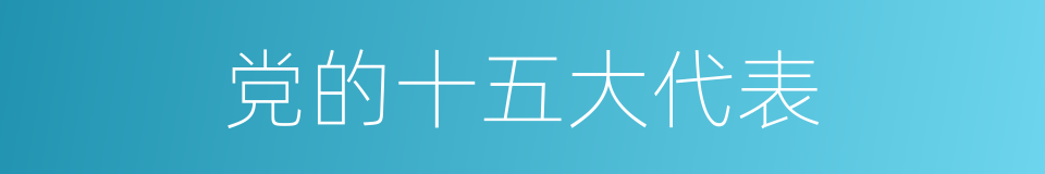 党的十五大代表的同义词