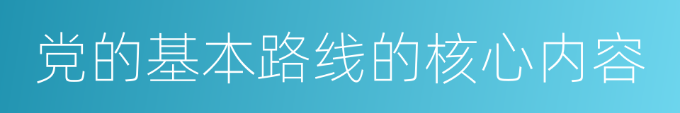 党的基本路线的核心内容的同义词