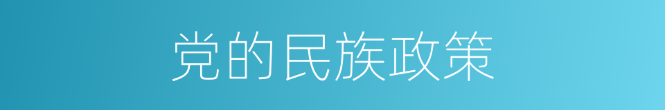 党的民族政策的同义词