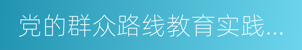 党的群众路线教育实践活动的同义词