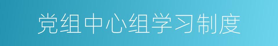 党组中心组学习制度的同义词