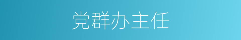 党群办主任的同义词