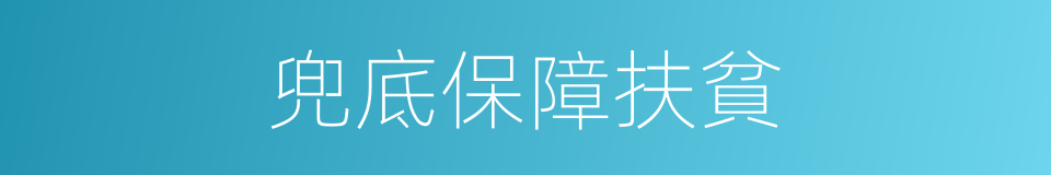 兜底保障扶貧的同義詞