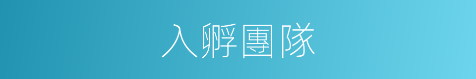 入孵團隊的同義詞