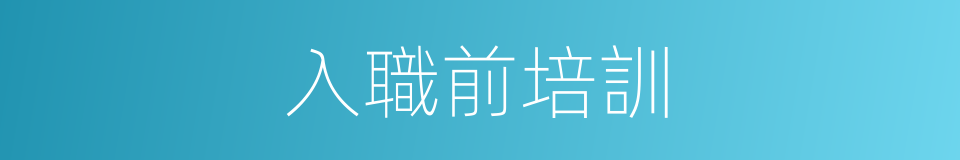 入職前培訓的同義詞