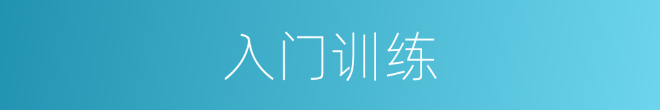入门训练的同义词