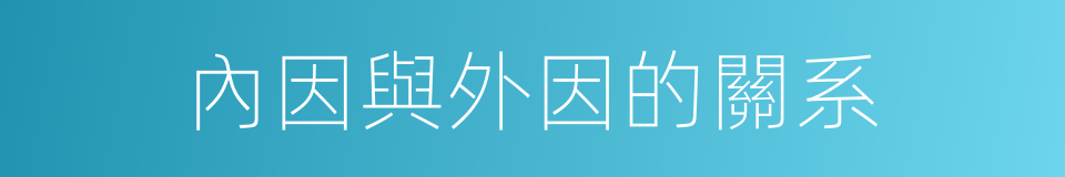 內因與外因的關系的同義詞