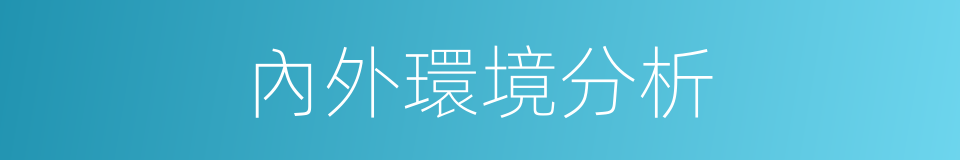 內外環境分析的同義詞