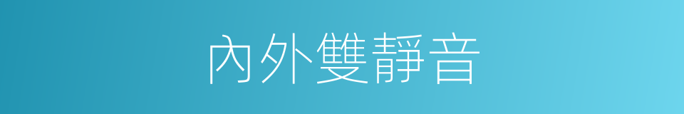 內外雙靜音的同義詞