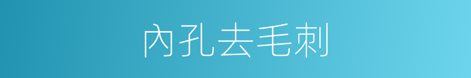 內孔去毛刺的同義詞