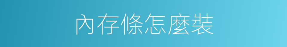 內存條怎麼裝的同義詞