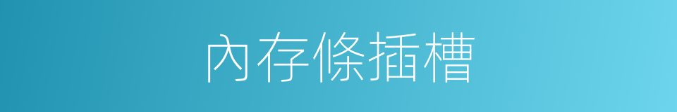 內存條插槽的同義詞