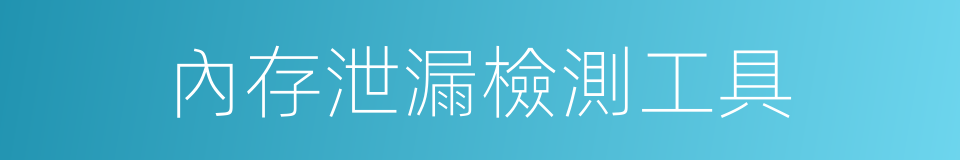 內存泄漏檢測工具的同義詞