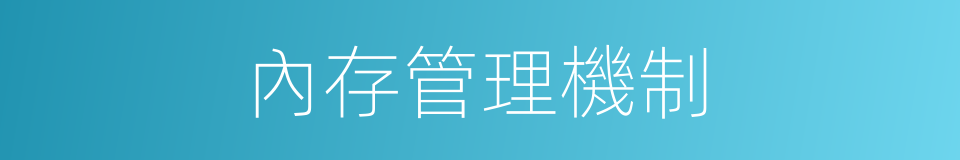 內存管理機制的同義詞