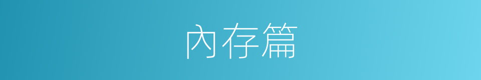 內存篇的同義詞