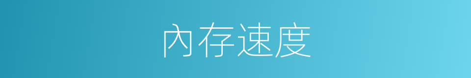 內存速度的同義詞