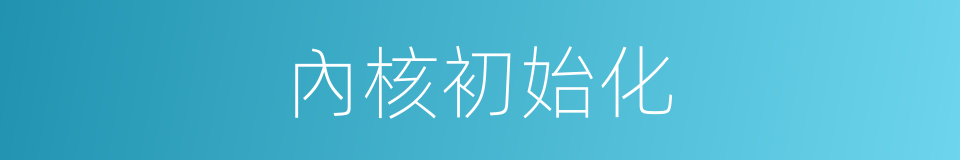 內核初始化的同義詞