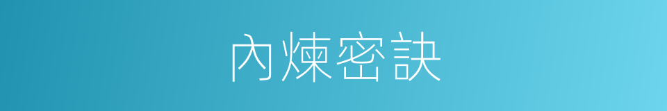 內煉密訣的同義詞