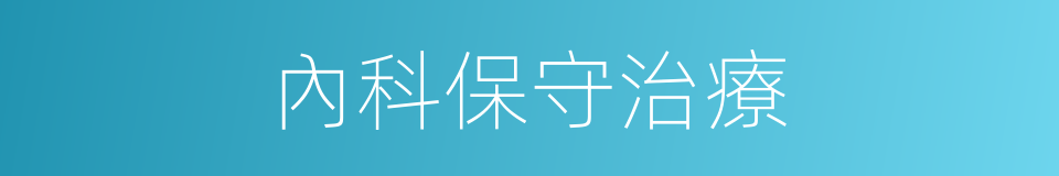 內科保守治療的同義詞
