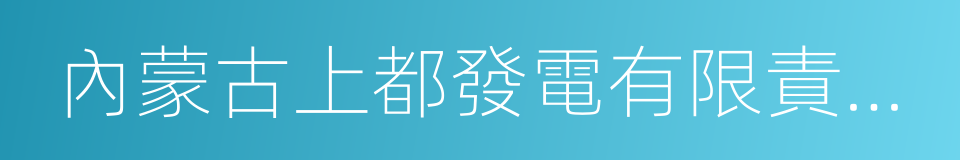 內蒙古上都發電有限責任公司的同義詞