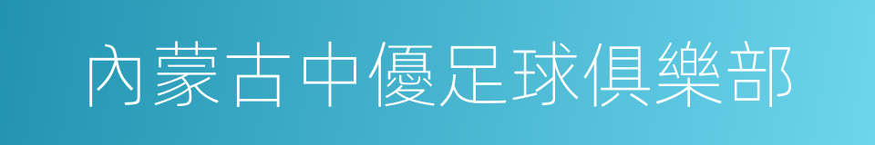 內蒙古中優足球俱樂部的同義詞
