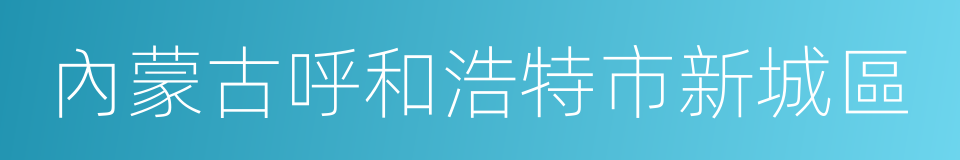 內蒙古呼和浩特市新城區的同義詞