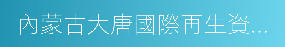 內蒙古大唐國際再生資源開發有限公司的同義詞