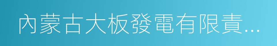 內蒙古大板發電有限責任公司的同義詞