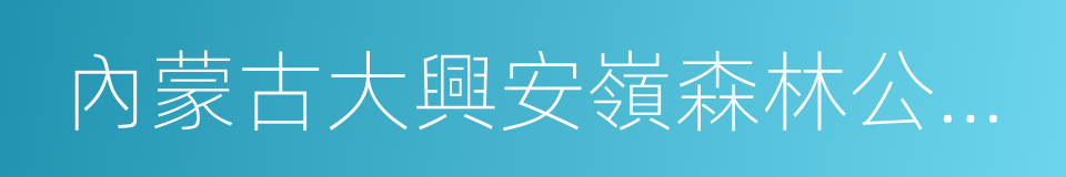 內蒙古大興安嶺森林公安局的同義詞