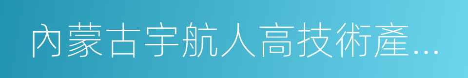 內蒙古宇航人高技術產業有限責任公司的同義詞