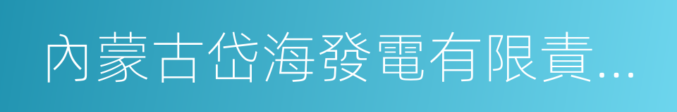 內蒙古岱海發電有限責任公司的同義詞