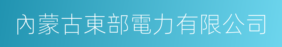 內蒙古東部電力有限公司的同義詞