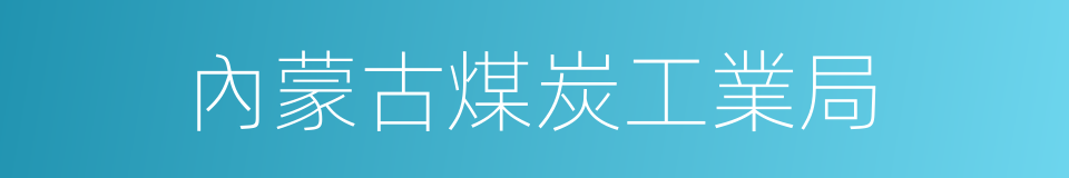 內蒙古煤炭工業局的同義詞