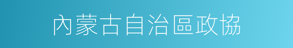 內蒙古自治區政協的同義詞