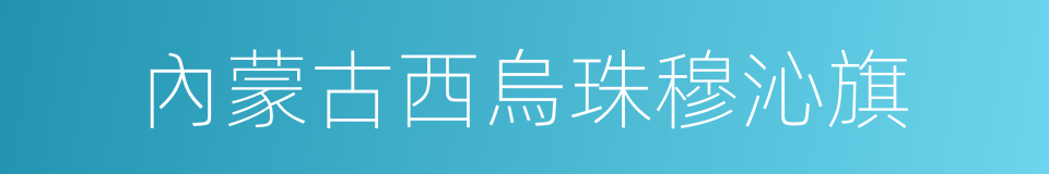 內蒙古西烏珠穆沁旗的同義詞