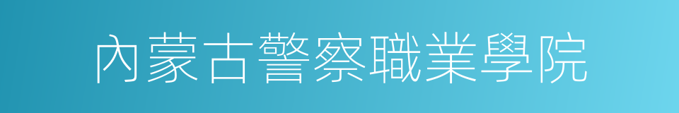 內蒙古警察職業學院的同義詞