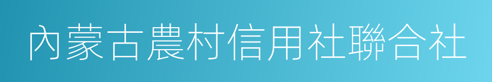 內蒙古農村信用社聯合社的同義詞