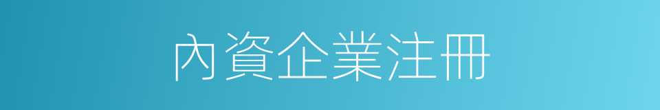 內資企業注冊的同義詞