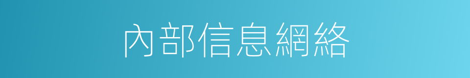 內部信息網絡的同義詞