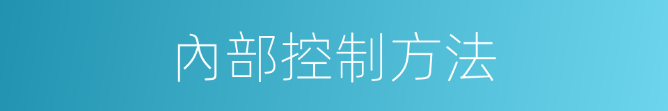 內部控制方法的同義詞